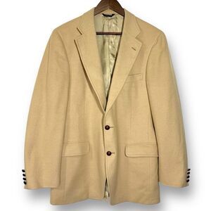 VTG 80s Ralph Lauren Scotland Camel Hair Blazer Jacket Sport Coat‎ Wool Made USA